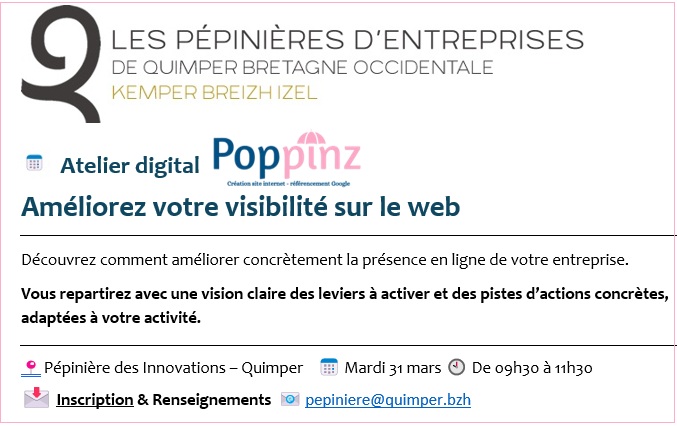 Atelier de formation POPPINZ à la pépinière des innovations de Quimper